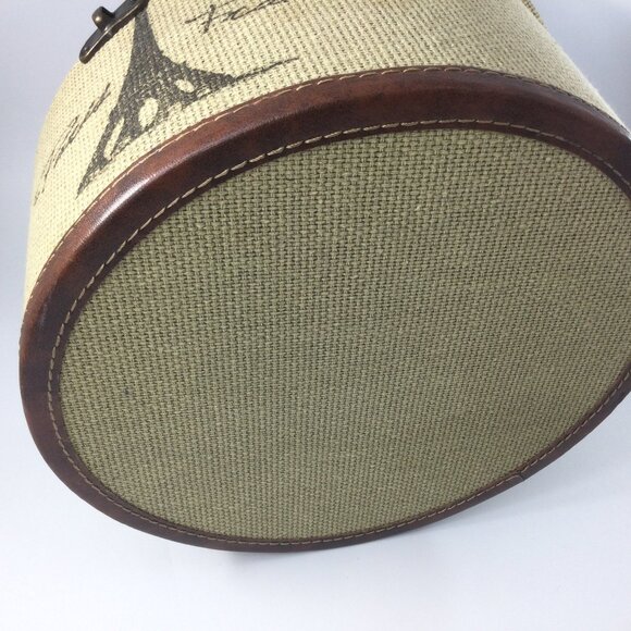 Have one to sell? Sell now Round Storage Hard Box with Lid Fabric Linen Faux Lea - Picture 6 of 6